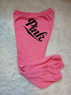 PINK Victoria's Secret Bright Pink Logo Capris